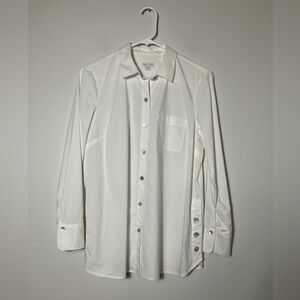 J Jill White Shirt Collection Button Up Women’s Sz Small Oversized Office Preppy